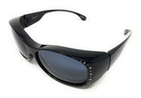 Polarised Sunglasses Optical Covers Over Spectacles BLACK Diamond Effect 571 7