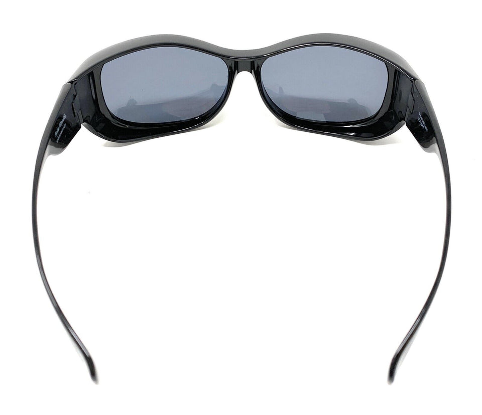 Polarised Sunglasses Optical Covers Over Spectacles BLACK Diamond Effect 571 6