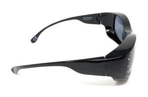Polarised Sunglasses Optical Covers Over Spectacles BLACK Diamond Effect 571 8