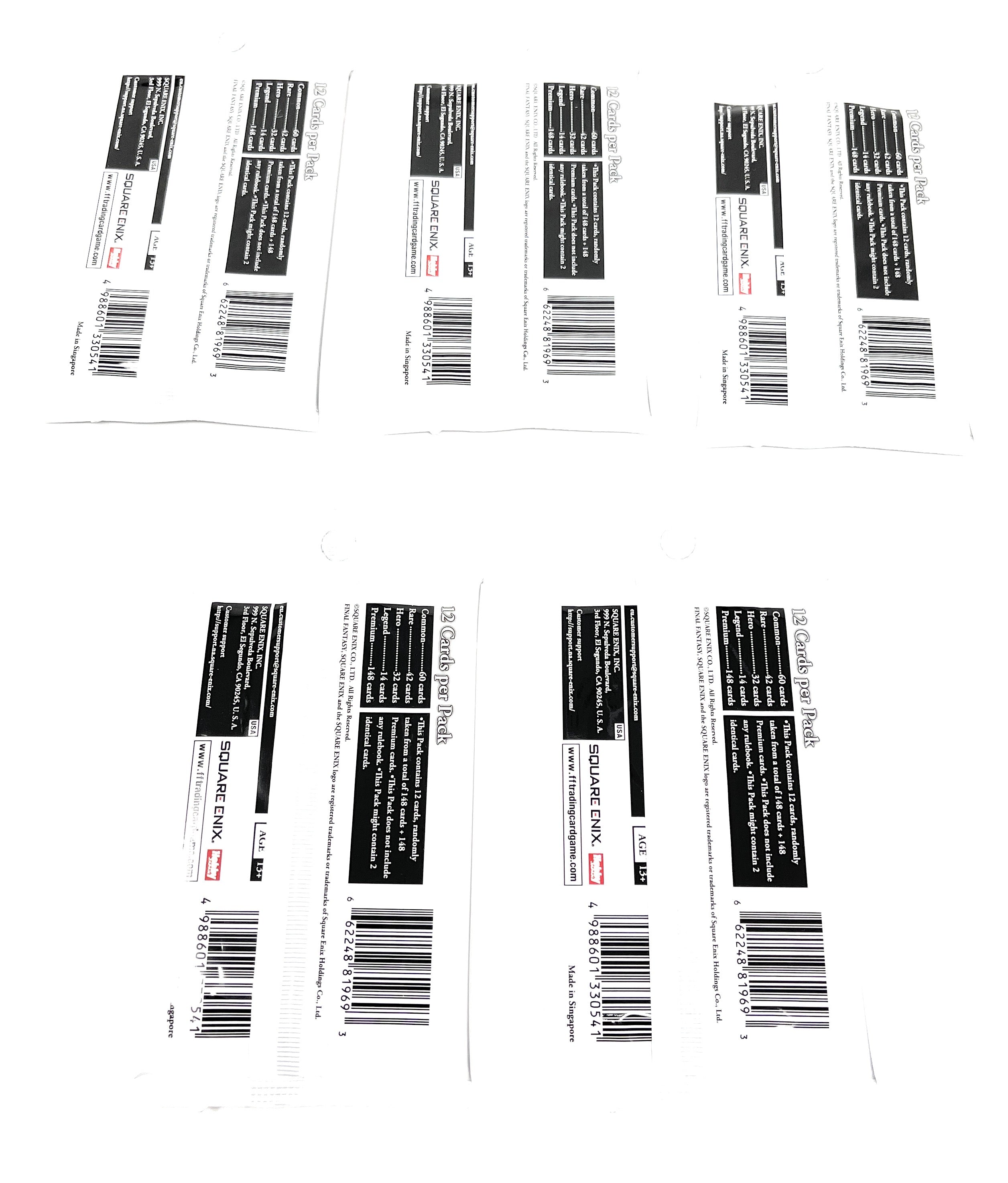 Final Fantasy Opus 4 Trading Card Game 5 Booster Packs