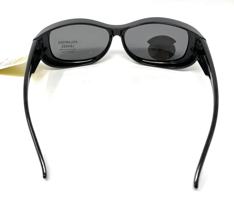 Sunglasses that fit over prescription glasses Polarised Optical Covers Black 163J