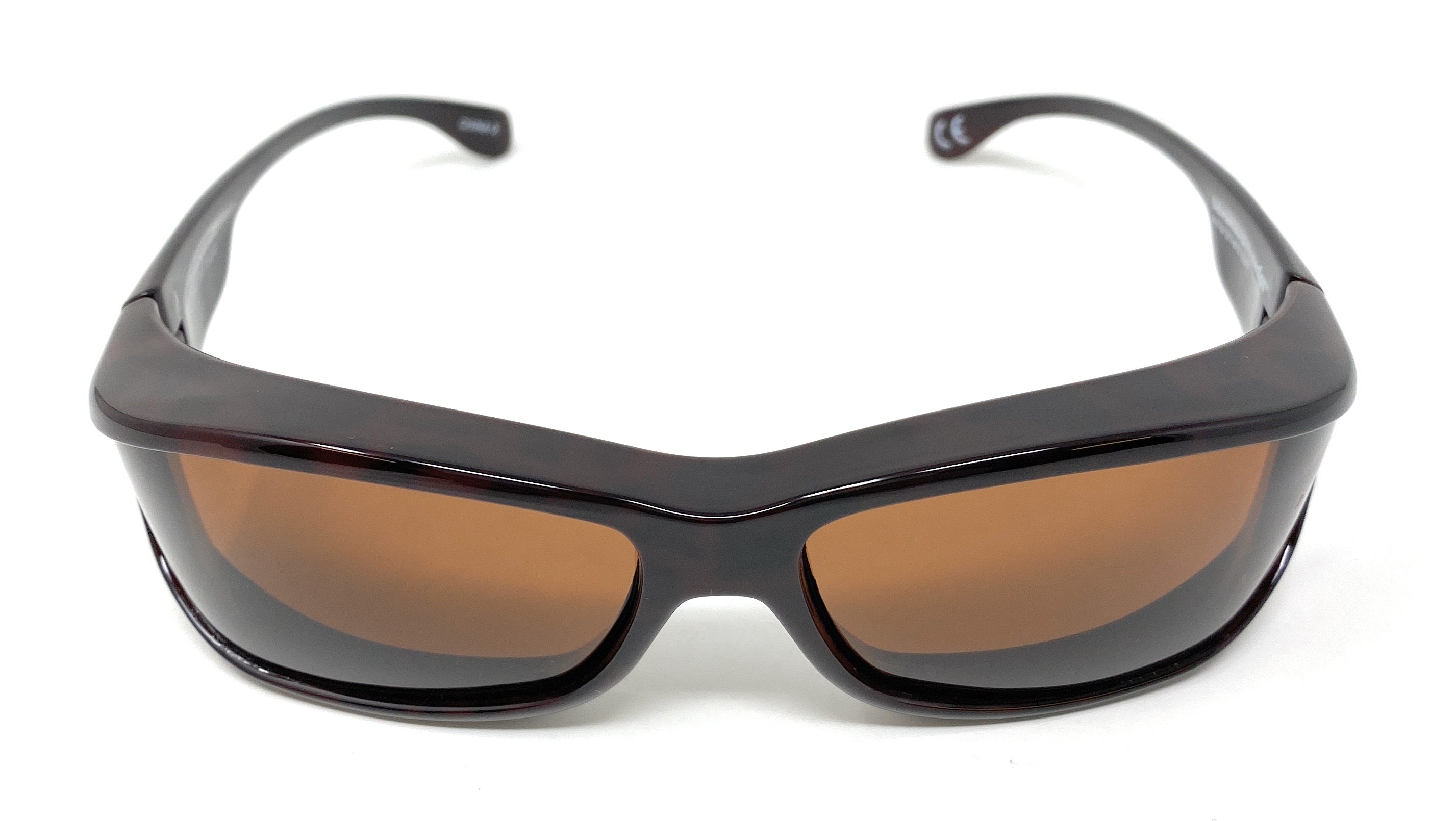 Solar Shield Sunglasses Polarised Optical Covers Over Spectacles BROWN 578 1