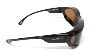 Solar Shield Sunglasses Polarised Optical Covers Over Spectacles BROWN 578 3