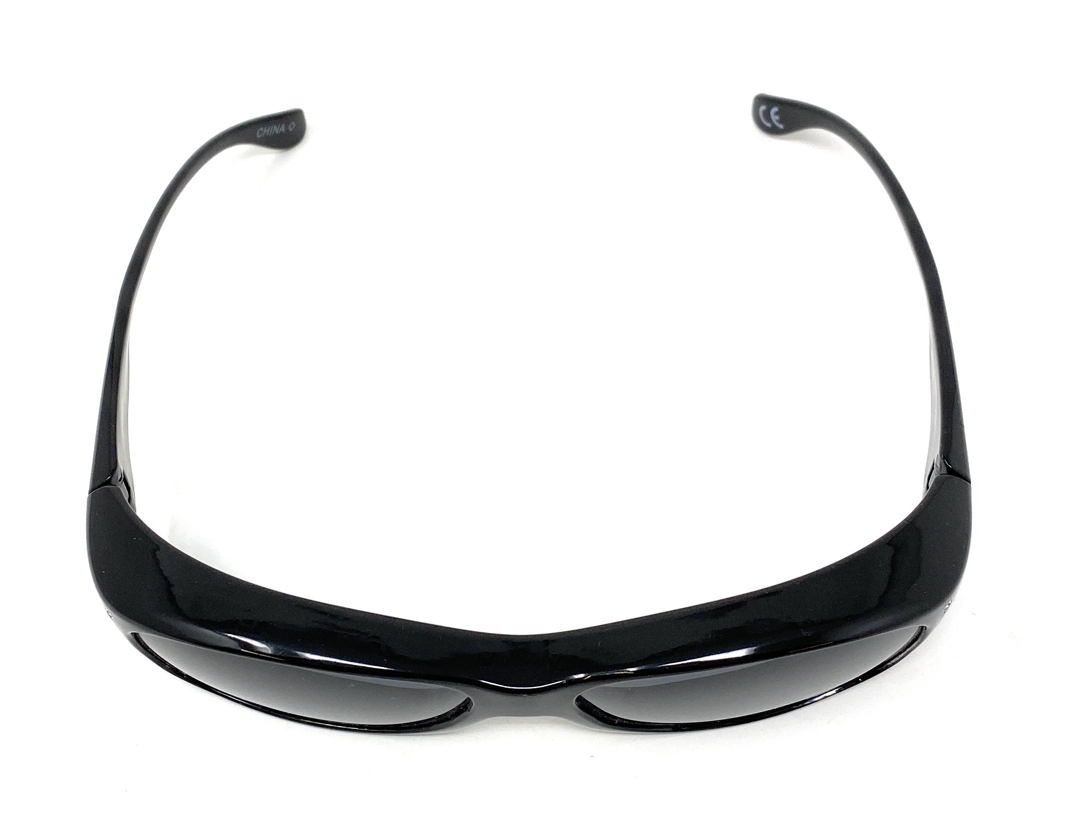 Polarised Optical Covers Over Spectacles BLACK with Diamond Effect Solar Shield Open