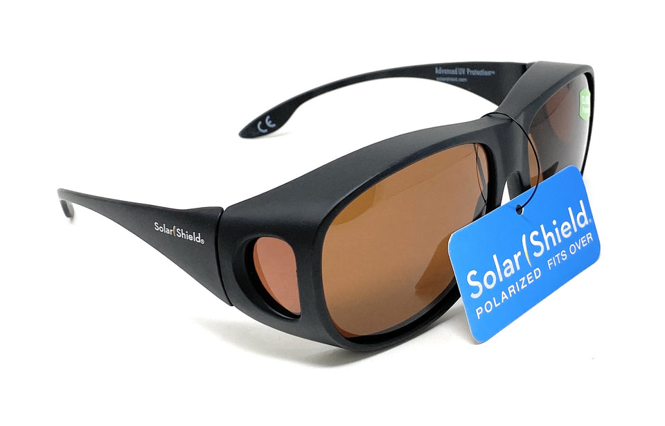 Sunglasses Polarised Optical Covers Brown Wraparound Lenses 579 8
