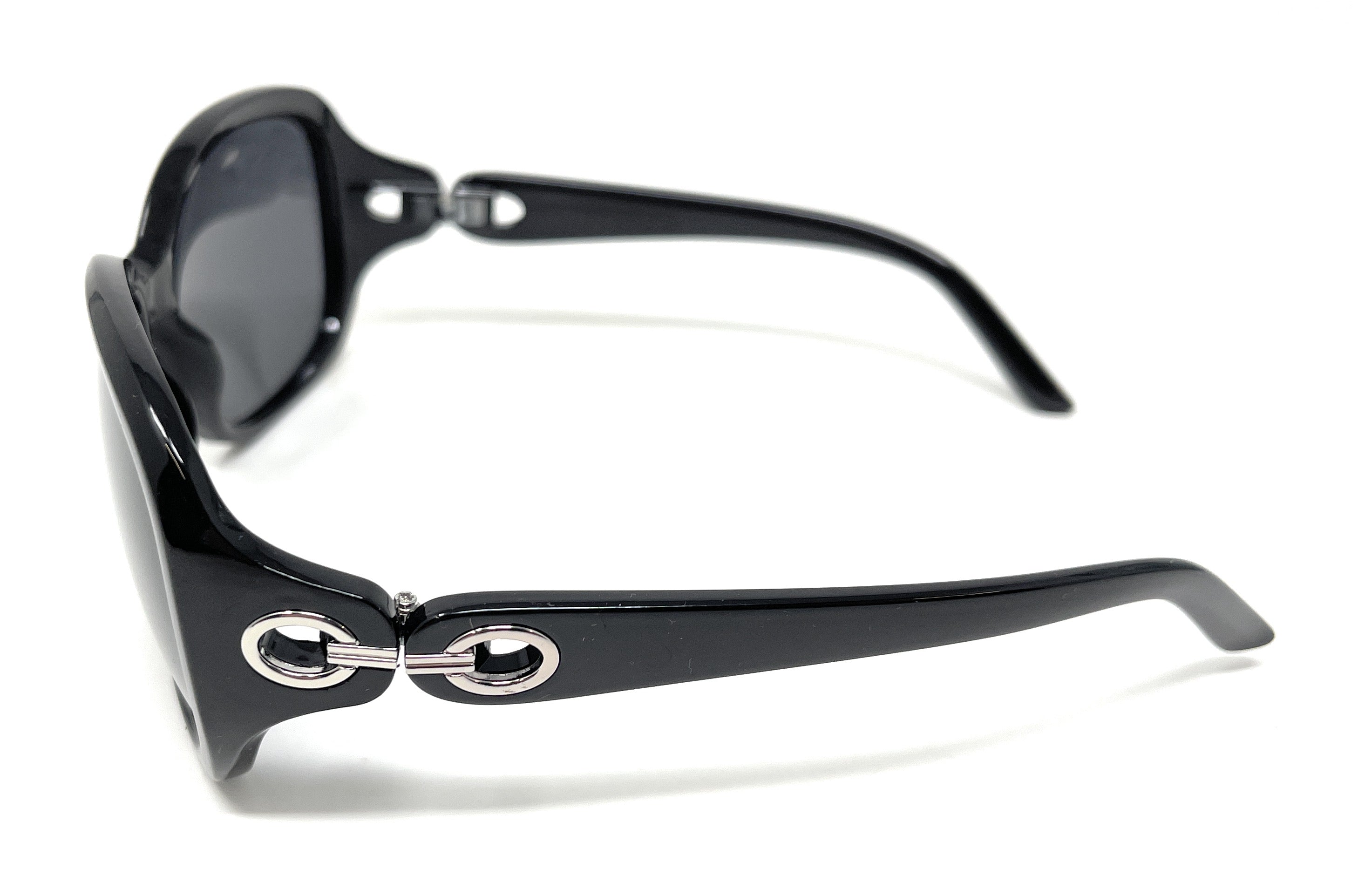 Sunglasses Black Frame Black Lens Sliver Hinge Next 102 5