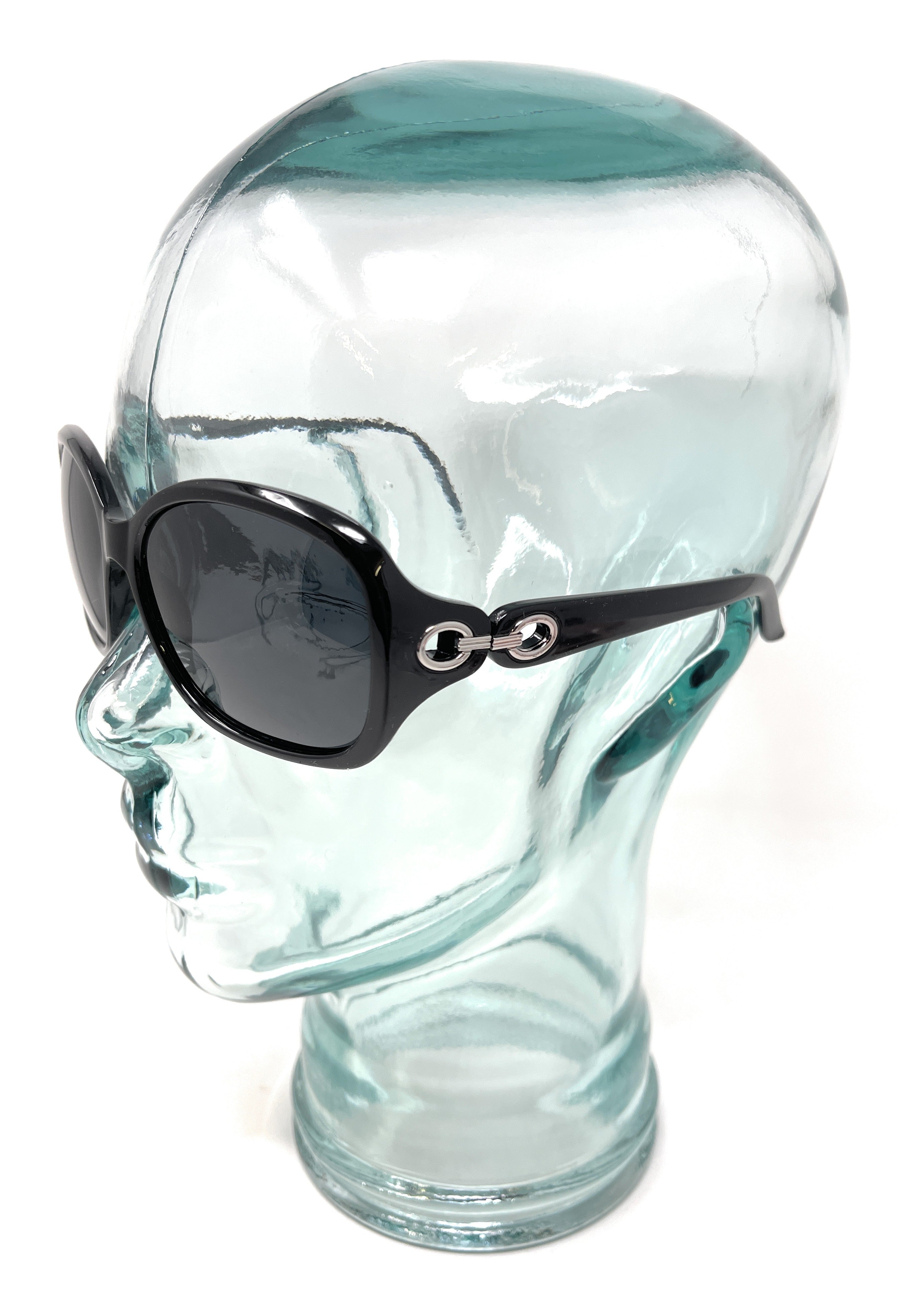 Sunglasses Black Frame Black Lens Sliver Hinge Next 102 10