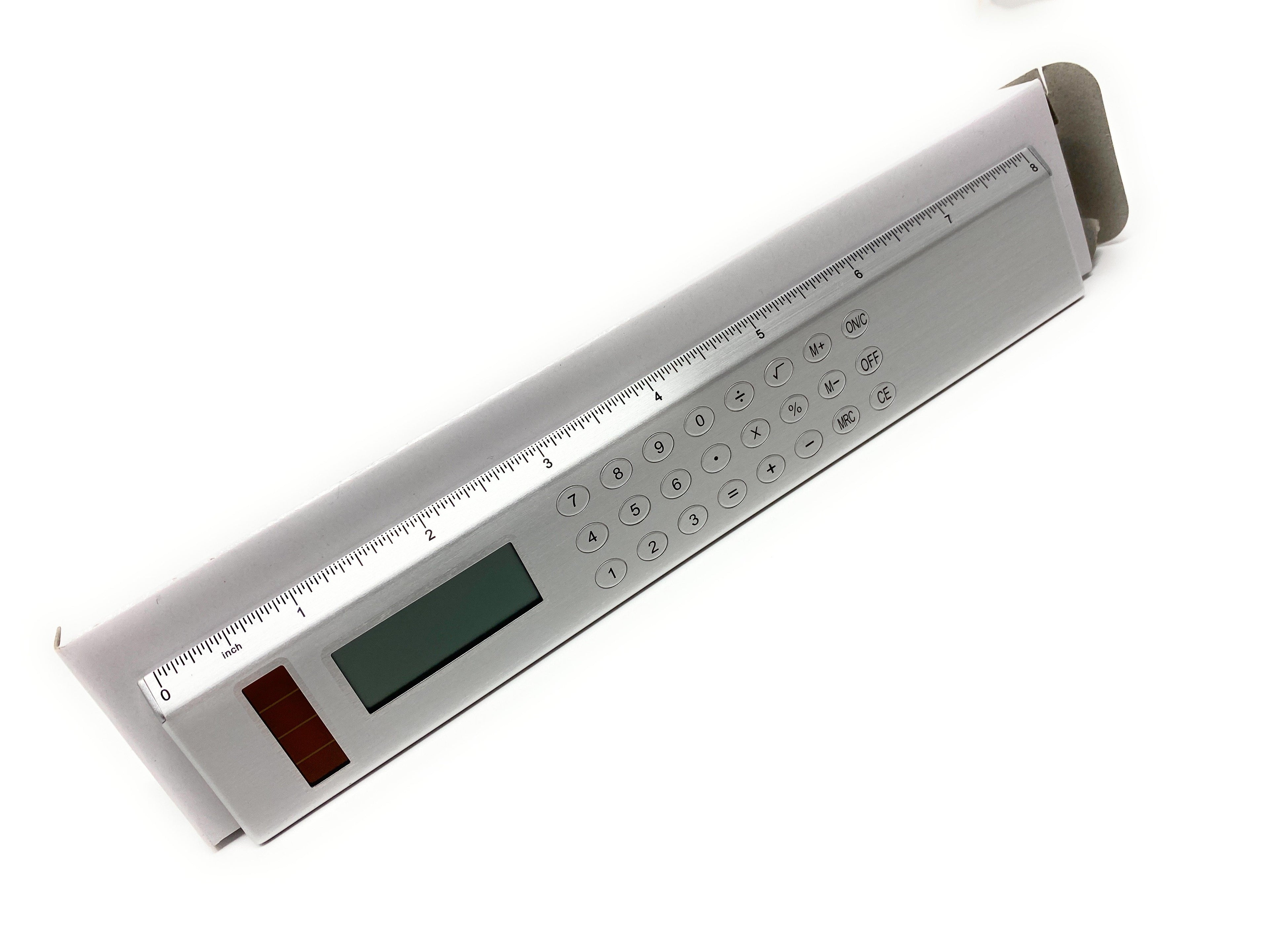 Solar Powered Calculator and 8 inch Ruler