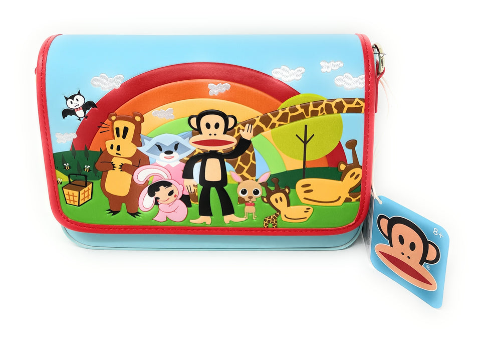 Loungefly Paul Frank Rainbow Group Faux Leather Crossbody Bag 