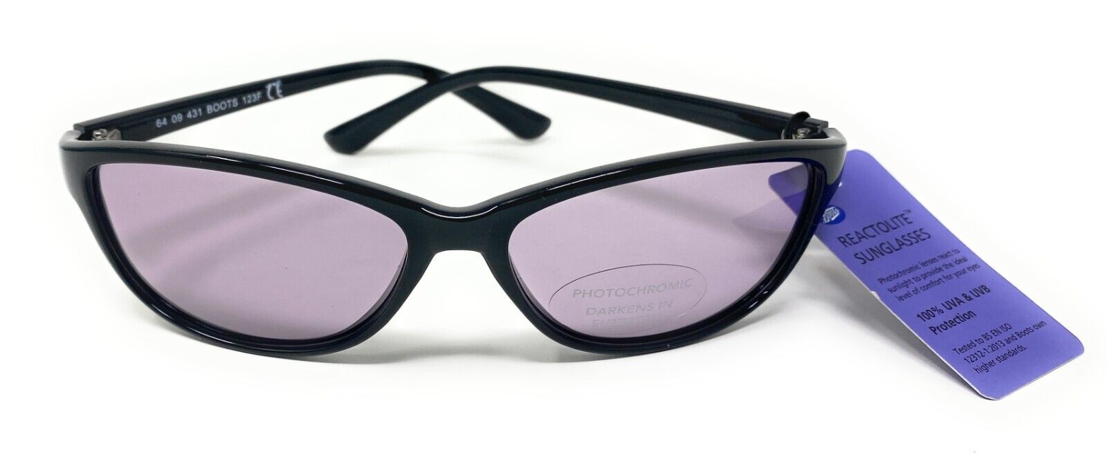 Boots REACTOLITE™ Sunglasses Photochromic Black Frames 123F