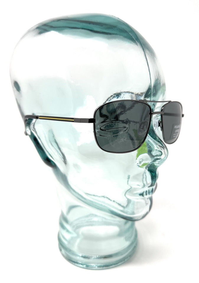 Mens Polarised Sunglasses Black Metal Frame Boots 1031 8
