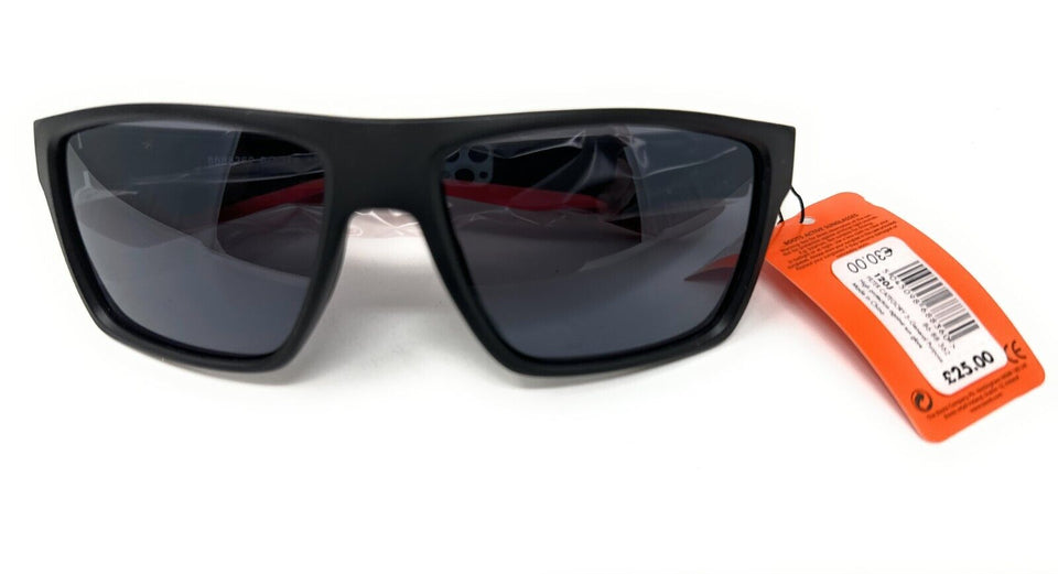 Men's Active Sunglasses Black Sports Style Red Arms Boots 120J 1