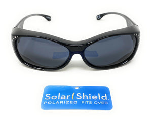 Polarised Sunglasses Optical Covers Over Spectacles BLACK Diamond Effect 571 2