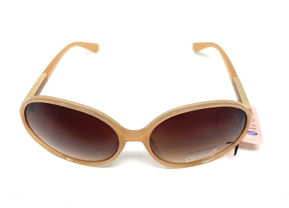 Ladies Sunglasses Brown Gold Metal Detail Boots 031I 13