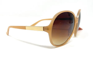 Ladies Sunglasses Brown Gold Metal Detail Boots 031I 5