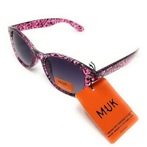 MUK Sunglasses Women's Fashion Pink Purple Animal Print Frame 7833  