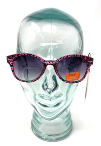 MUK Sunglasses Women's Fashion Pink Purple Animal Print Frame 7833  7