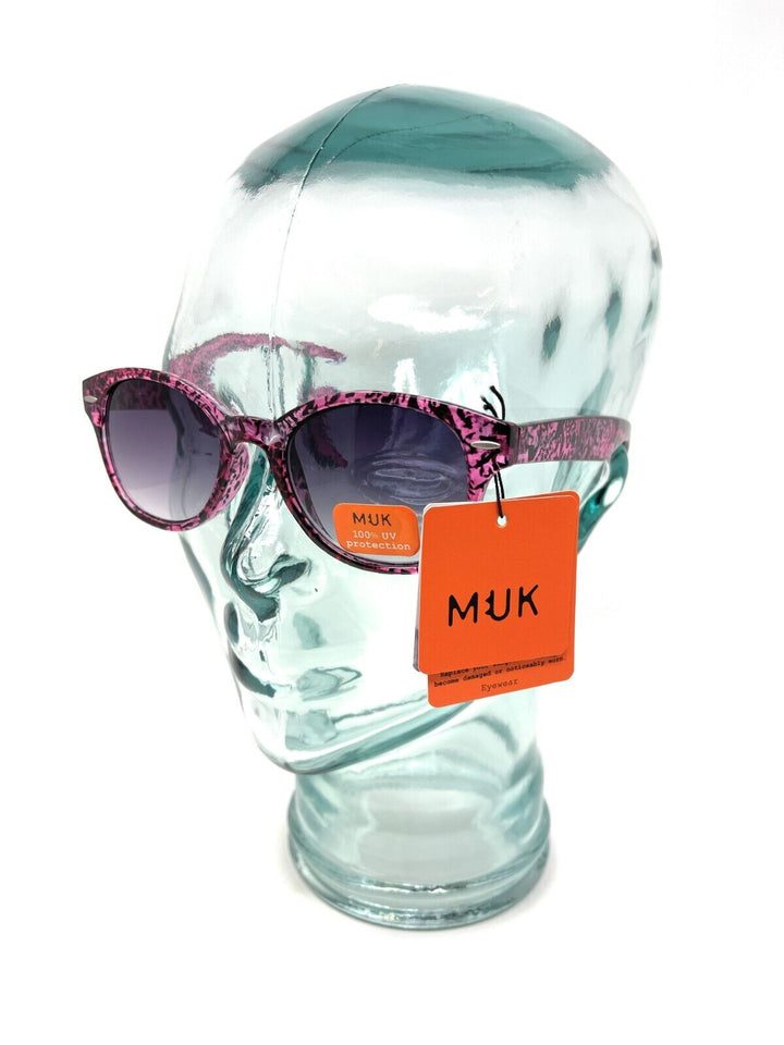 MUK Sunglasses Women's Fashion Pink Purple Animal Print Frame 7833  8