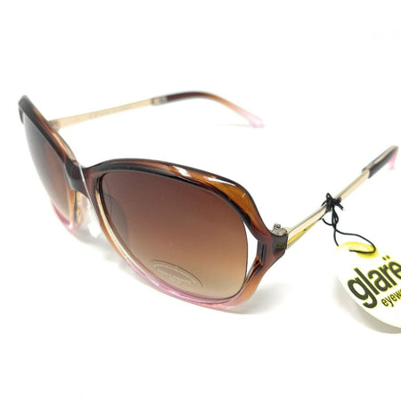 Glare Sunglasses Fashion Pink Brown Frame with Tinted Lens 1RHS86 