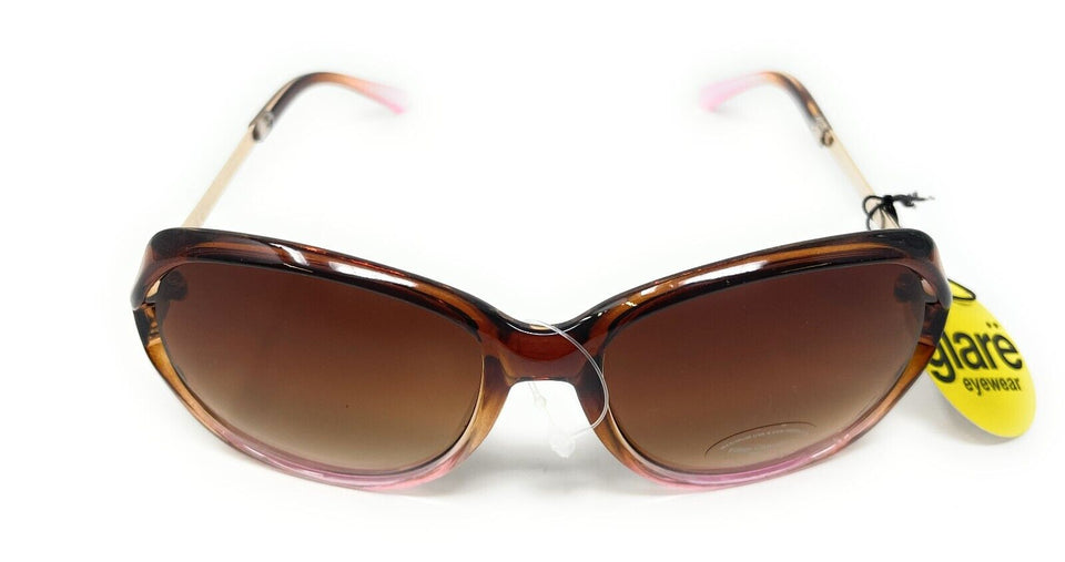 Glare Sunglasses Fashion Pink Brown Frame with Tinted Lens 1RHS86 3