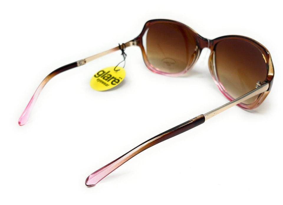 Glare Sunglasses Fashion Pink Brown Frame with Tinted Lens 1RHS86 7