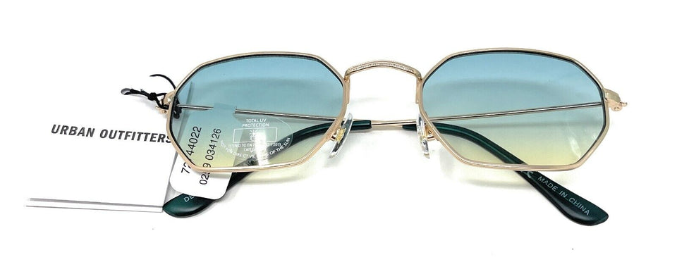 Sunglasses Gold Frame Blue Urban Outfitters 44022 2