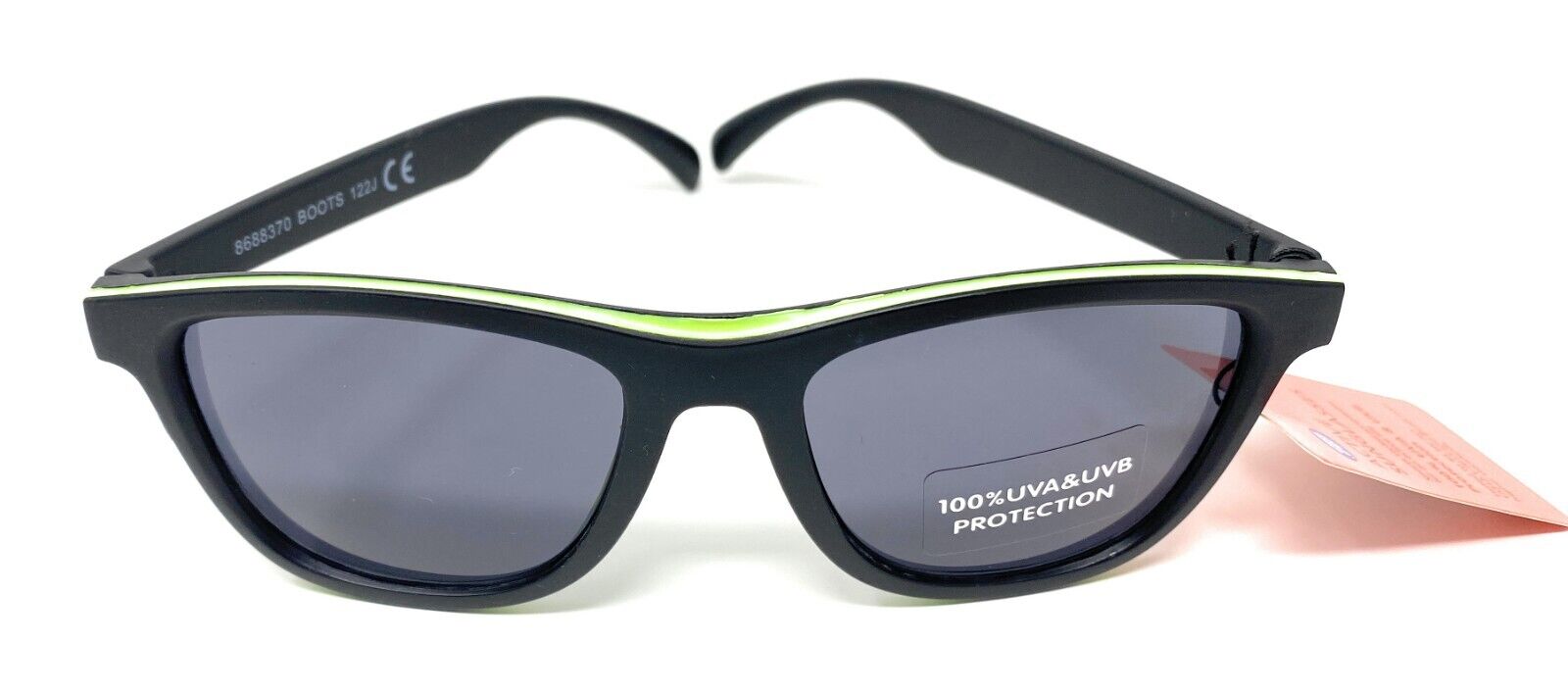 Boots Men's Active Sunglasses Black and Green Trim 122J 3