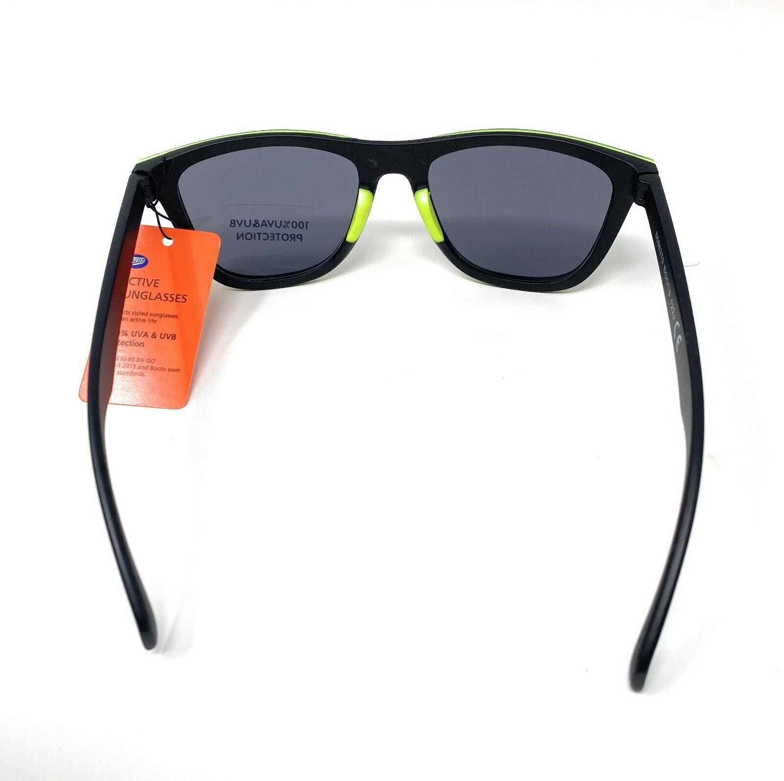 Boots Men's Active Sunglasses Black and Green Trim 122J 5