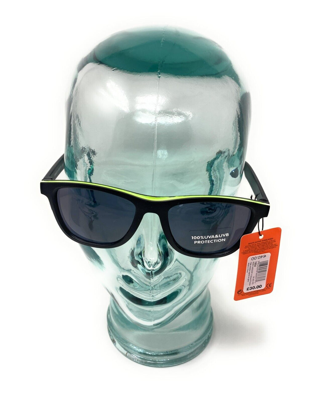 Boots Men's Active Sunglasses Black and Green Trim 122J 1
