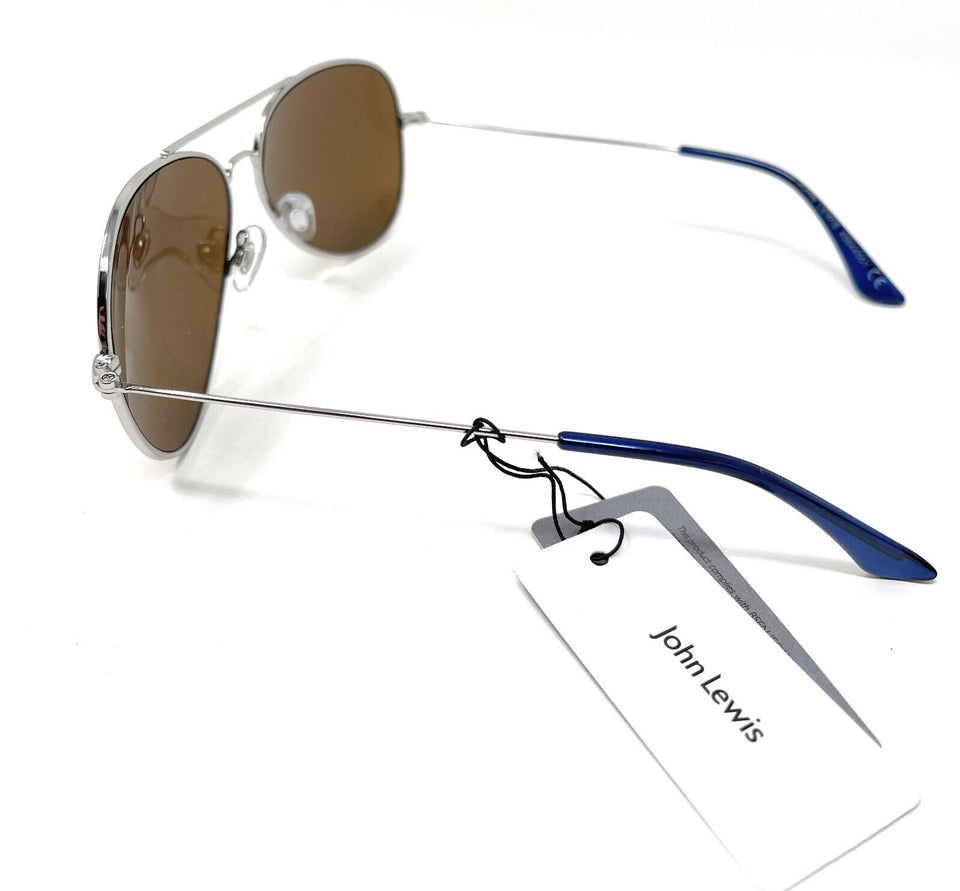 Ladies Sunglasses Silver Metal Blue Tint John Lewis 44501 6