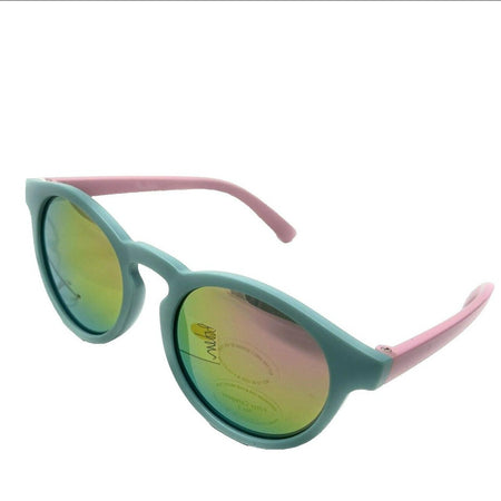 Mini Boden Sunglasses Girls Mirrored Lens Powder Blue/Pink Frames 