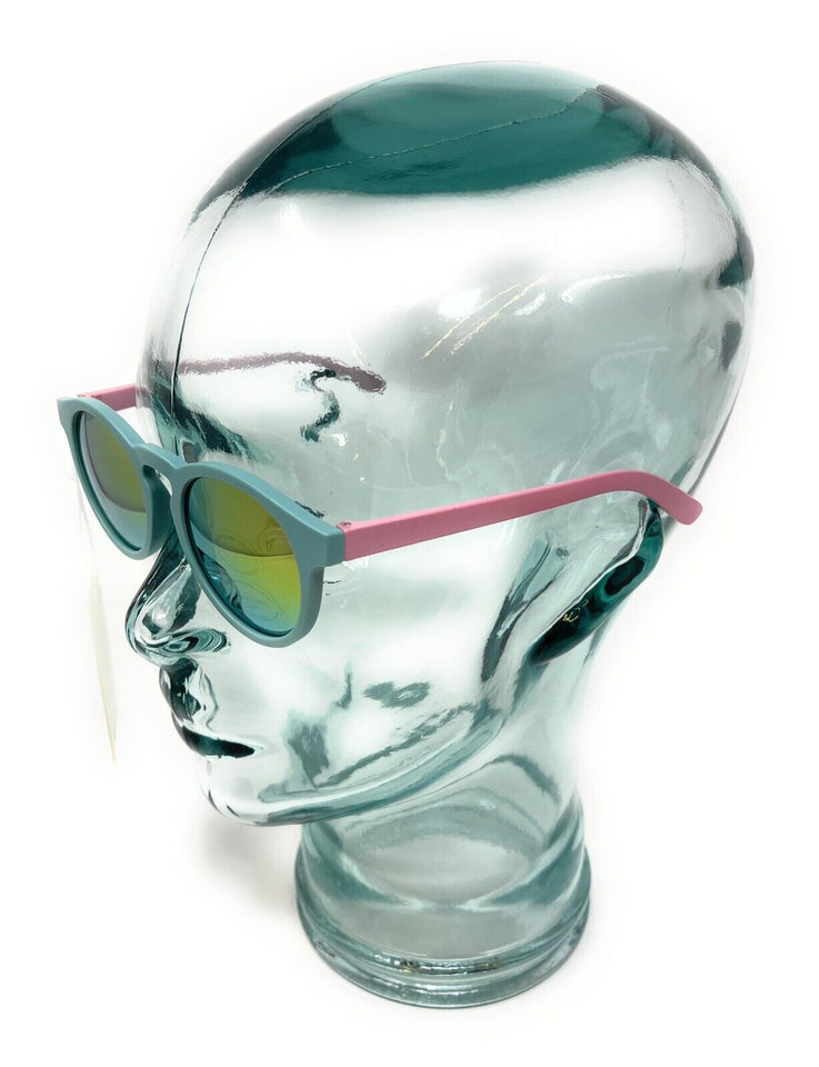 Mini Boden Sunglasses Girls Mirrored Lens Powder Blue/Pink Frames 9