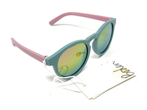 Mini Boden Sunglasses Girls Mirrored Lens Powder Blue/Pink Frames 2