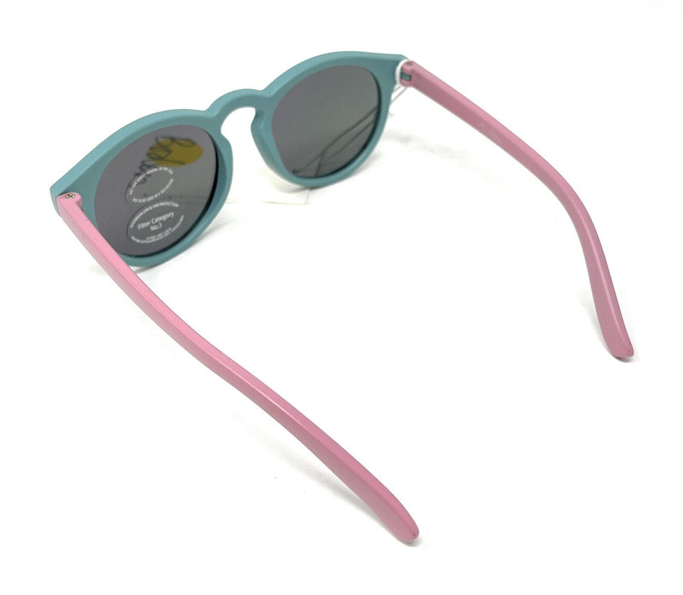 Mini Boden Sunglasses Girls Mirrored Lens Powder Blue/Pink Frames 5
