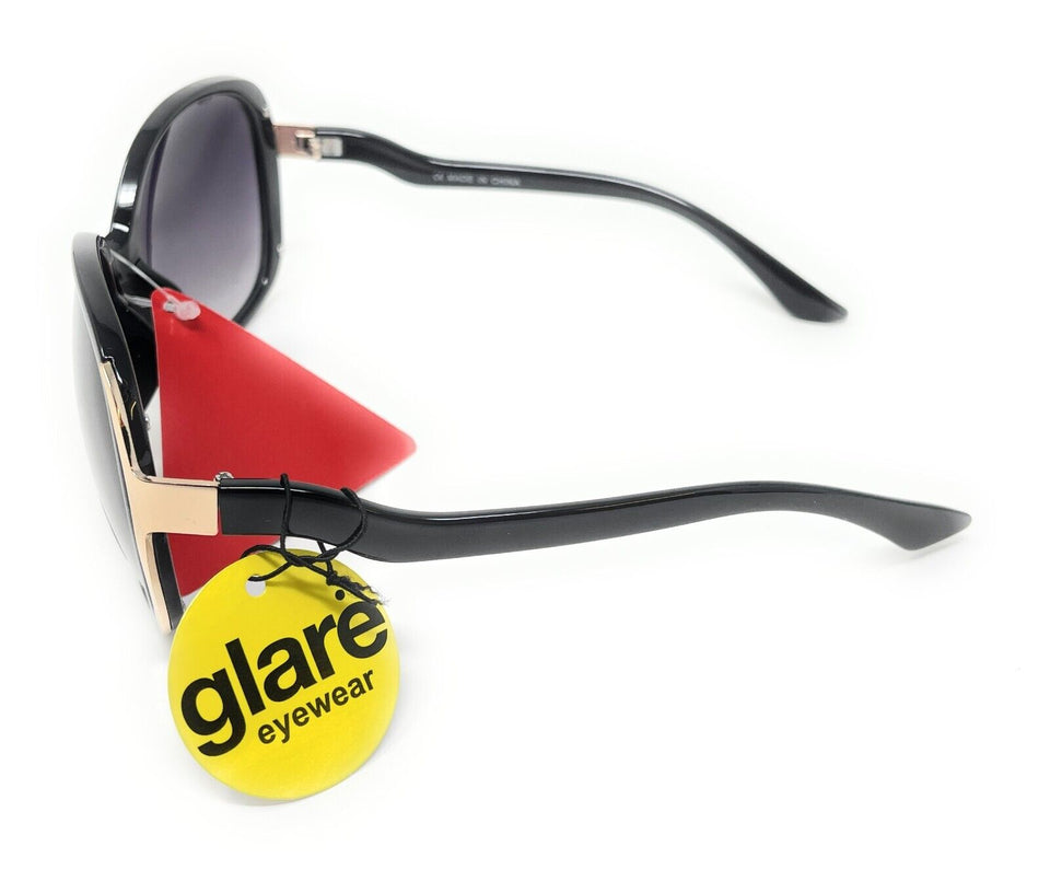 Glare Sunglasses Women's Black Frame with Gold Trim 1RHS79 4