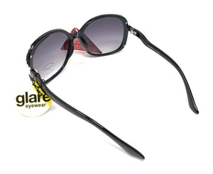 Glare Sunglasses Women's Black Frame with Gold Trim 1RHS79 5