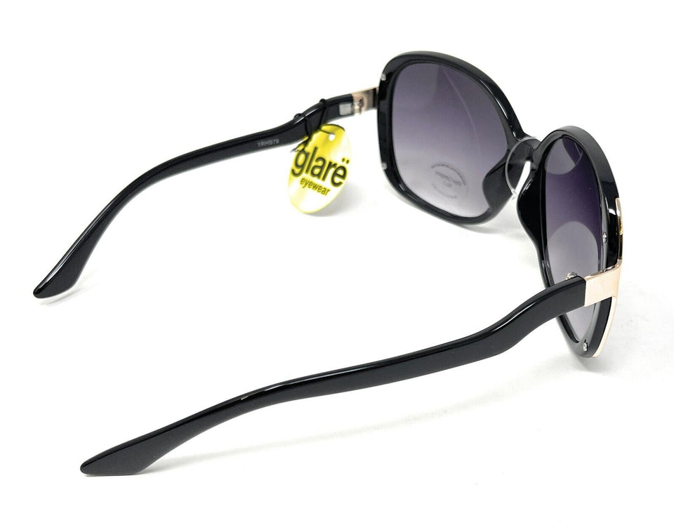 Glare Sunglasses Women's Black Frame with Gold Trim 1RHS79 6