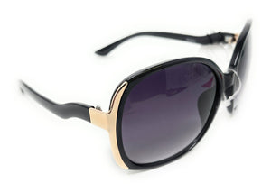 Glare Sunglasses Women's Black Frame with Gold Trim 1RHS79 7