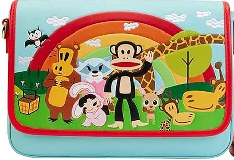 Loungefly Paul Frank Rainbow Group Faux Leather Crossbody Bag 7
