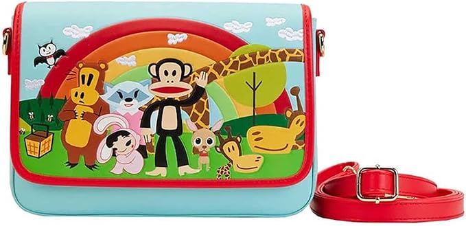 Loungefly Paul Frank Rainbow Group Faux Leather Crossbody Bag 5