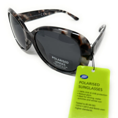 Women's Polarised Sunglasses: Grey Tortoiseshell Frame Boots 076J 