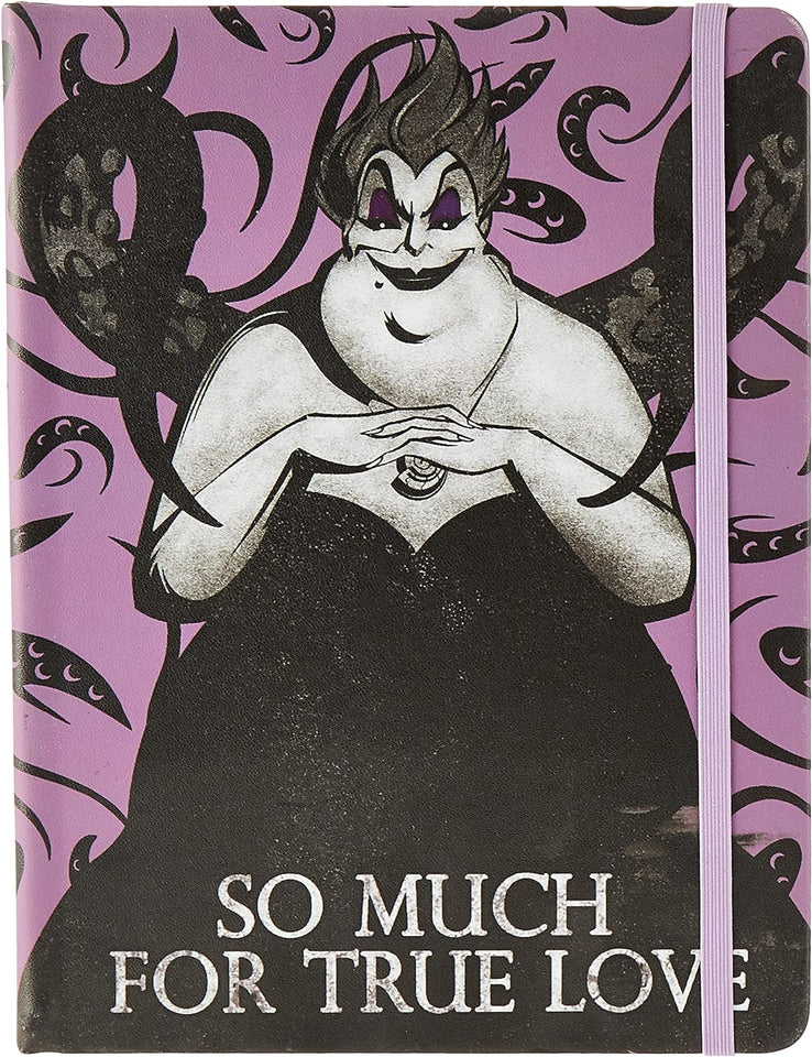 Funko Disney Villains Ursula in Black and Purple Hardback Ruled Notebook.
