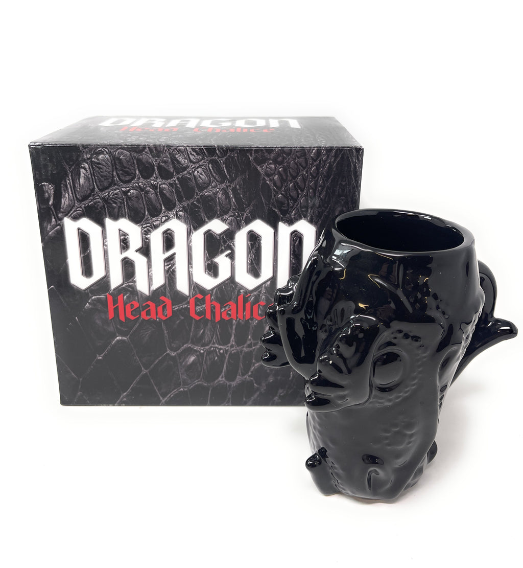 Black Dragon Head Large Chalice Mug