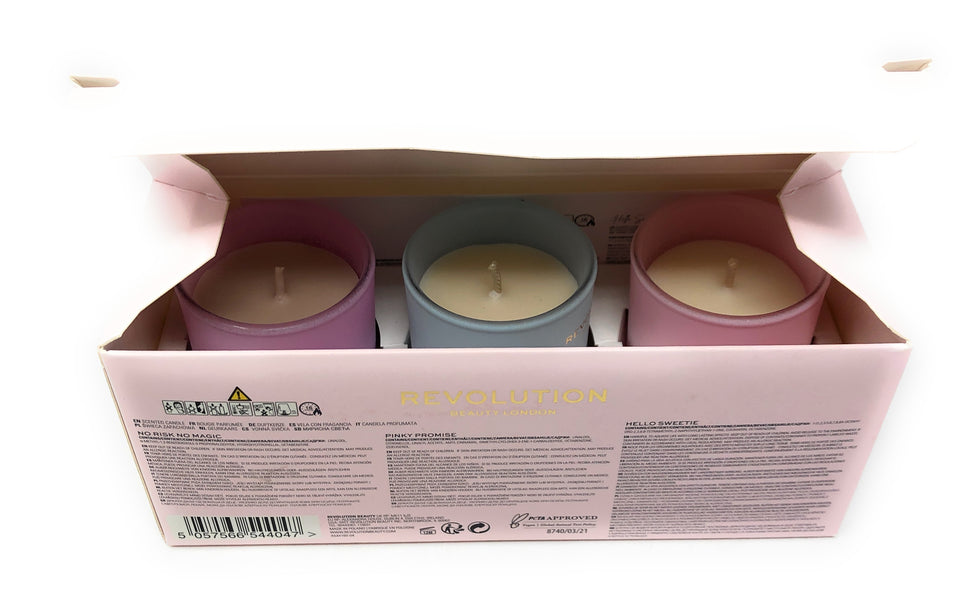 Revolution Mini Scented Candle Trio Grounded Gift Set.