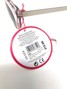 Translucent Rose and Silver Arm Sunglasses by Boots