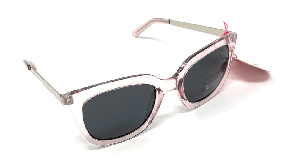 Elegant Women's Sunglasses with Rose Frame and Silver Arms
