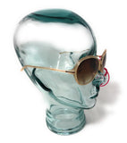 Translucent Gold Frame Women's Sunglasses with UV Protection
