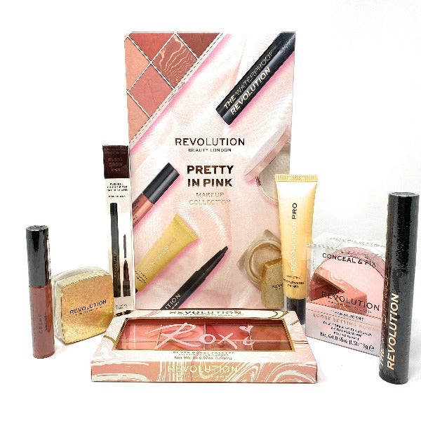Revolution Makeup Gift Set Pretty In Pink Cosmetic Beauty Collection.