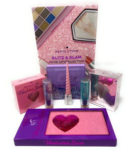 Makeup Revolution Gift Set Glitz and Glam 7 Piece Cosmetic Beauty Collection