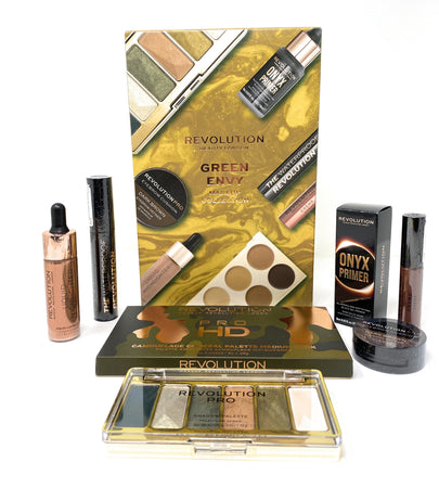 Makeup Revolution Gift Set Green Envy 7 Piece Cosmetic Beauty Collection